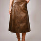 The Chelsea Faux Leather Midi Skirt