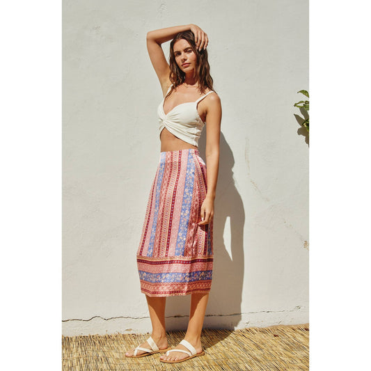 Breathe Deeper A Line Midi Skirt