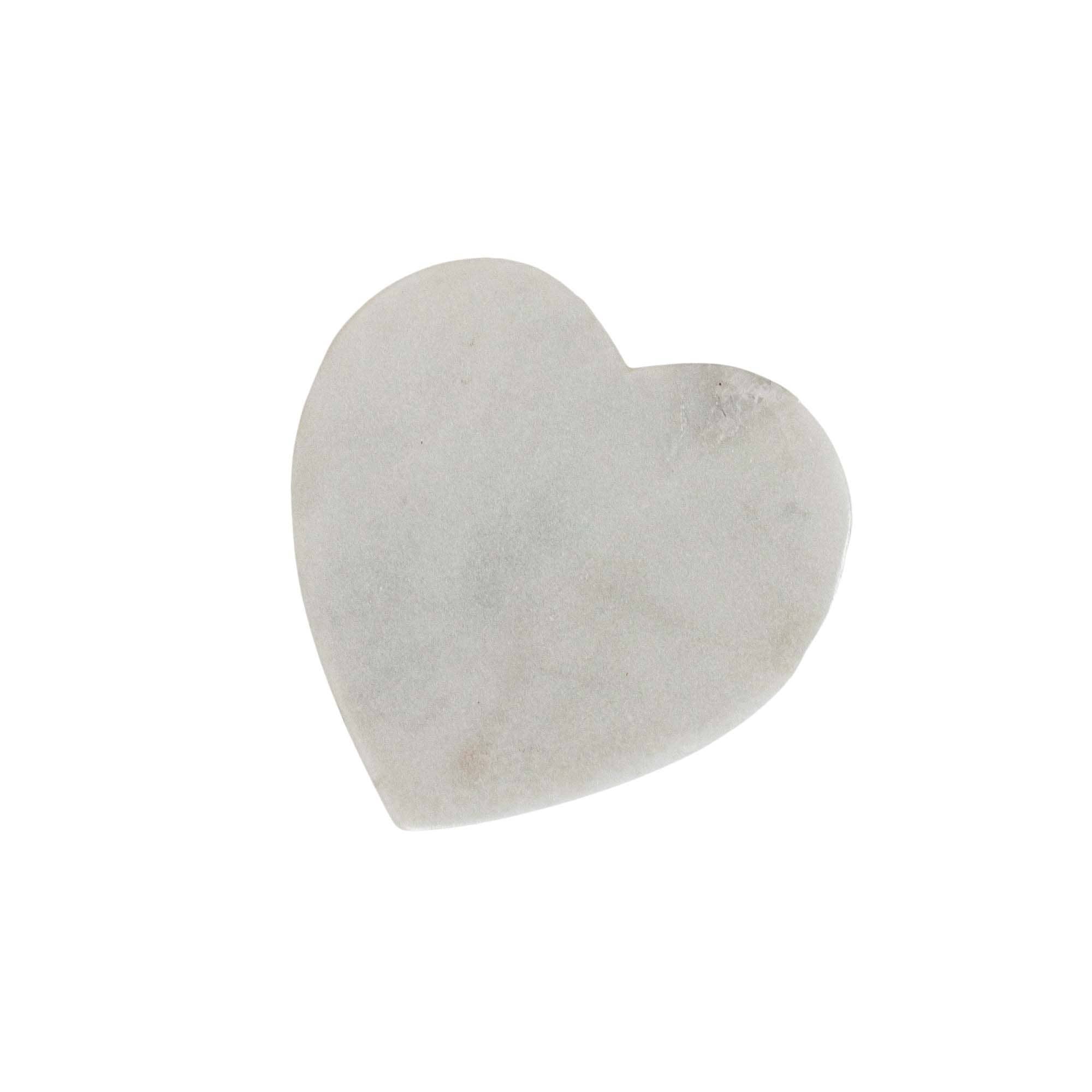 Set of 4 Heart Coasters White Marble & Jute