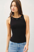 Boat Neck Tank Black