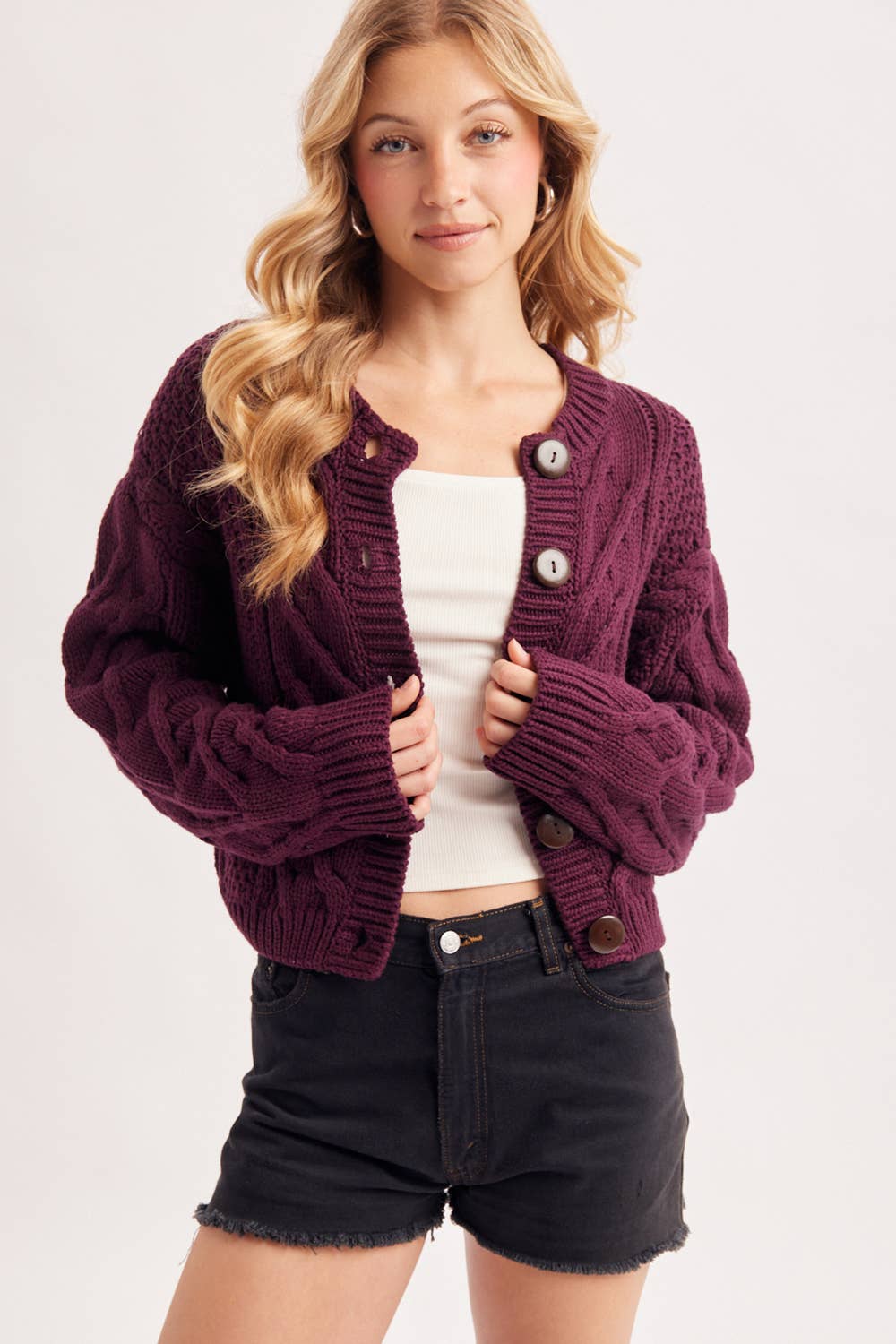 The Dylan Cable Knit Cardigan Sweater