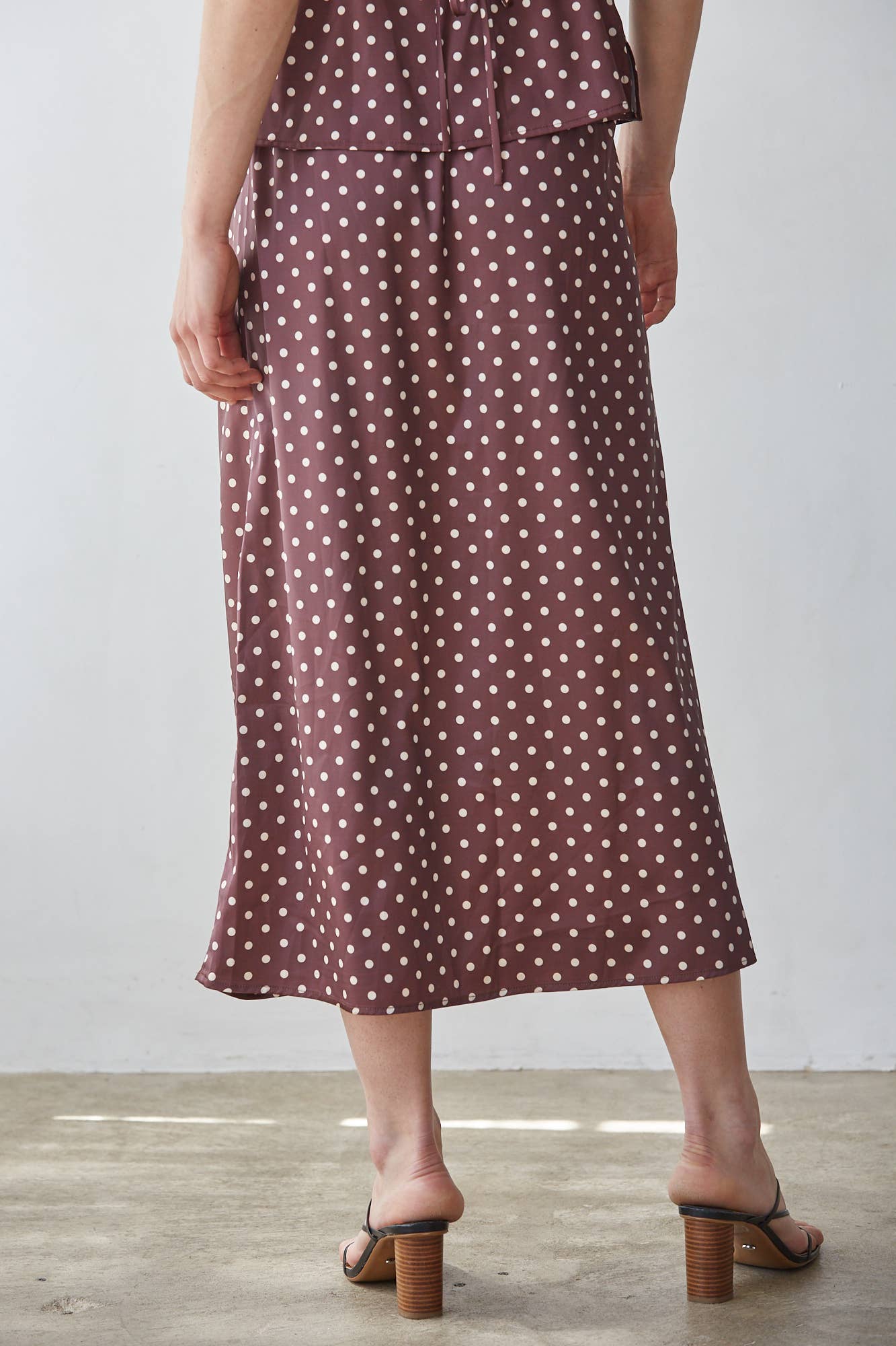 The Vienna Polka Dot Satin Skirt