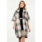 Plaid Drop Shoulder Mid Coat: RUST / XS-S-M-L(1-2-2-1)