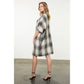 Plaid Drop Shoulder Mid Coat: RUST / XS-S-M-L(1-2-2-1)