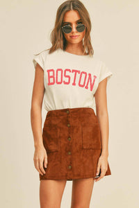 Boston Roll Up Sleeve Tee