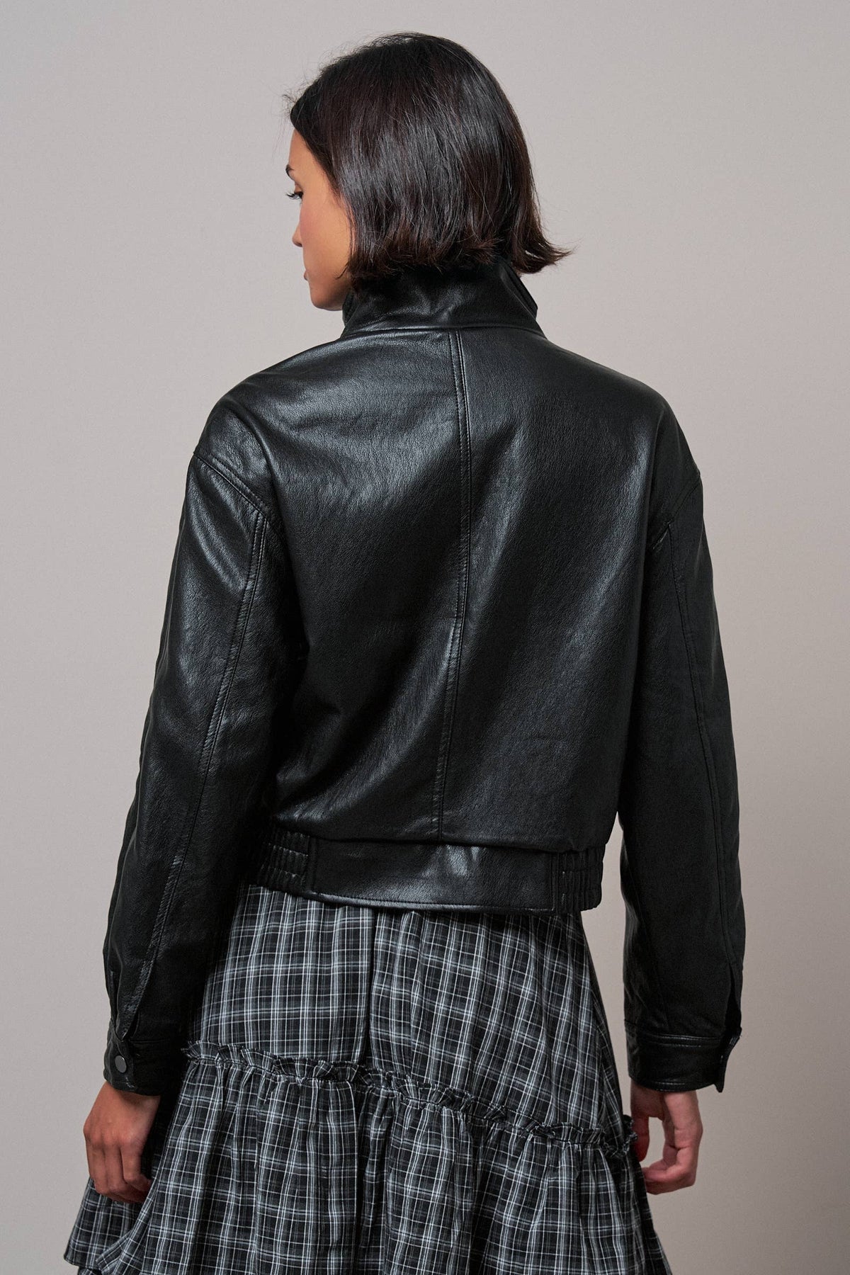 The Carlie Faux Leather Bomber Jacket
