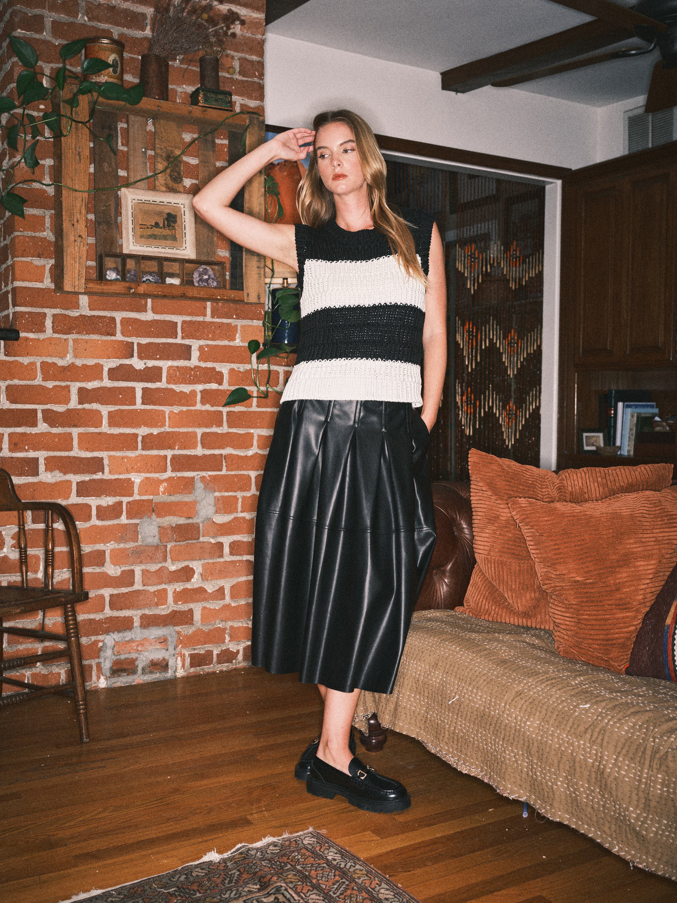 The Anna Vegan Leather Skirt