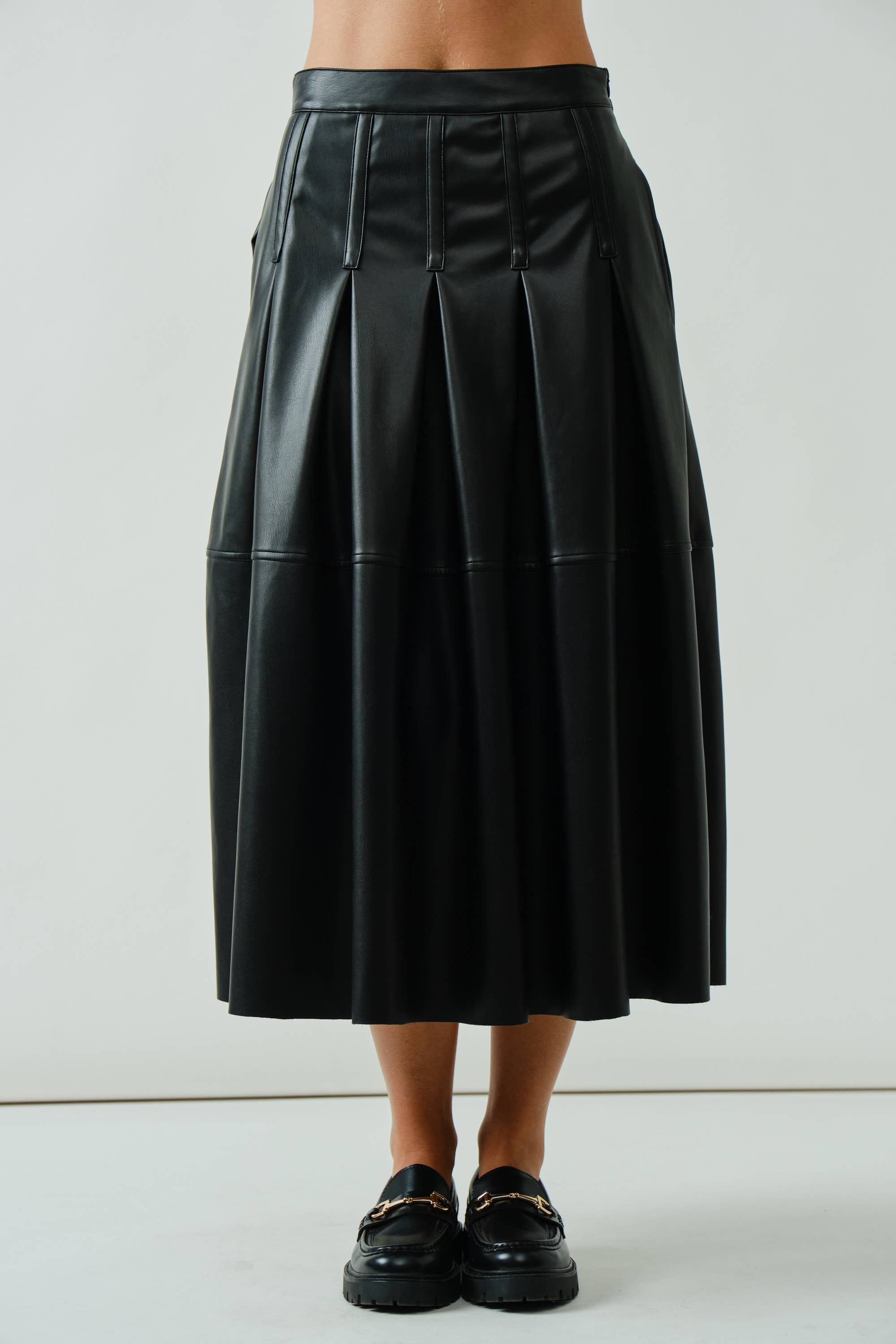 The Anna Vegan Leather Skirt