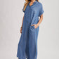 The Demi Denim Button Down Shirt Dress