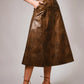 The Chelsea Faux Leather Midi Skirt