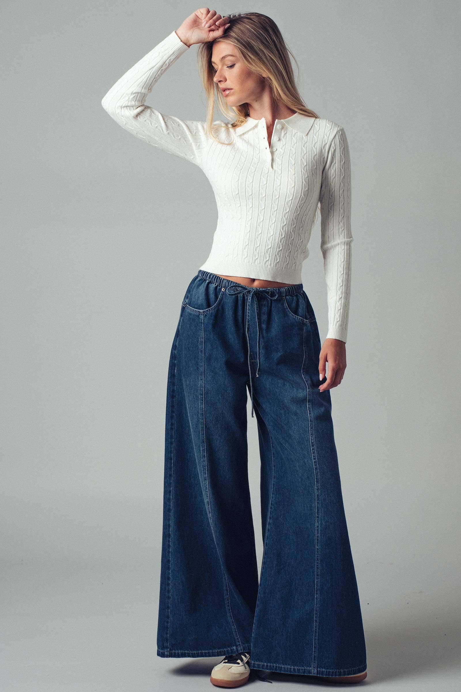 The Rae Relaxed Wide Leg Drawstring Jean