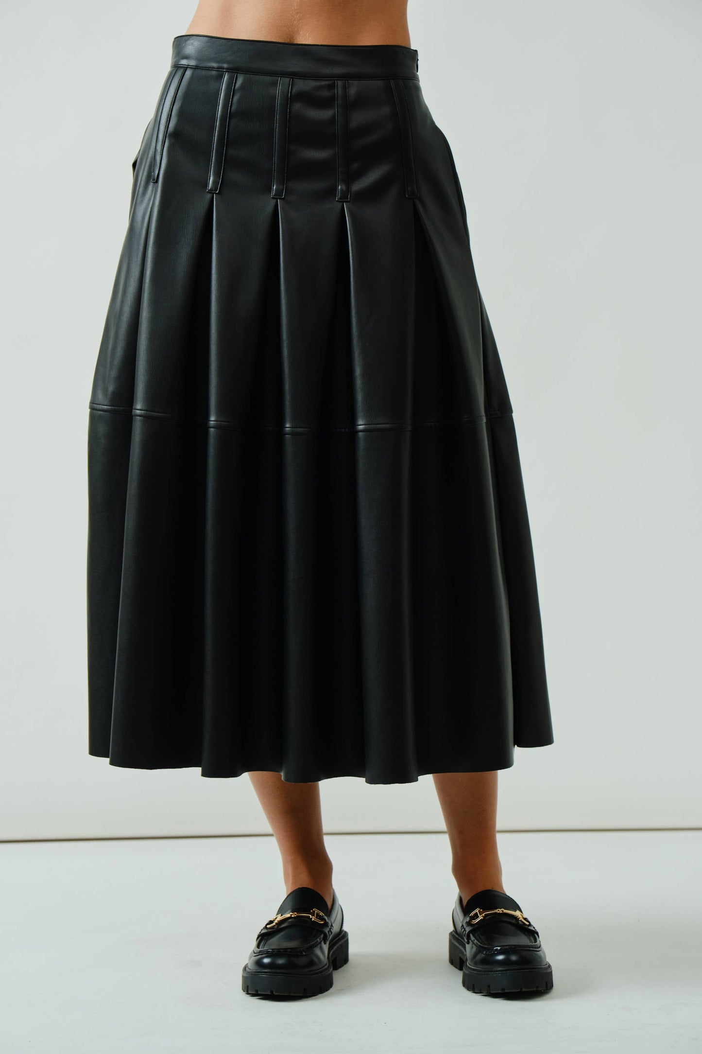 The Anna Vegan Leather Skirt