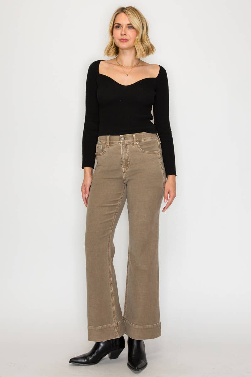 TUMMY CONTROL HIGH RISE STRETCH HOLLY FLARE: LARGE