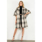 Plaid Drop Shoulder Mid Coat: RUST / XS-S-M-L(1-2-2-1)