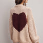Chunky Knit Heart Back Cardigan
