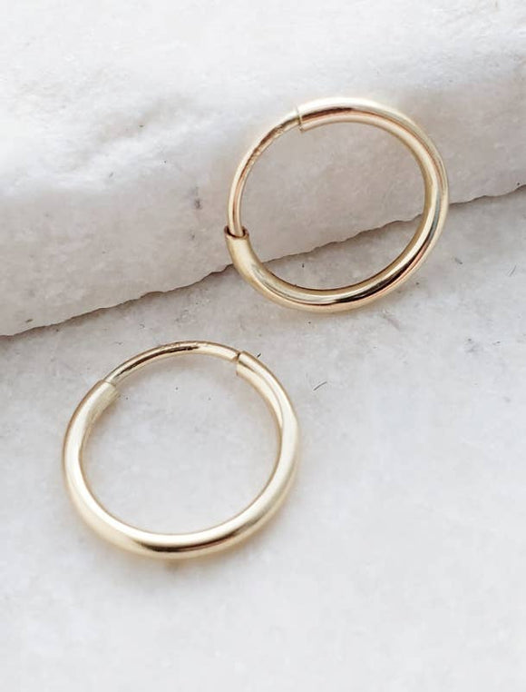 Gold-Filled Tiny Endless Huggie Hoops