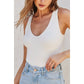 The Liv Ribbed Plunging Tank Bodysuit Black & White