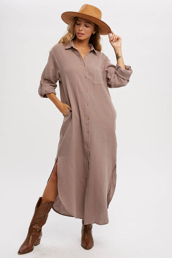 The Barrymore Gauze Shirt Dress