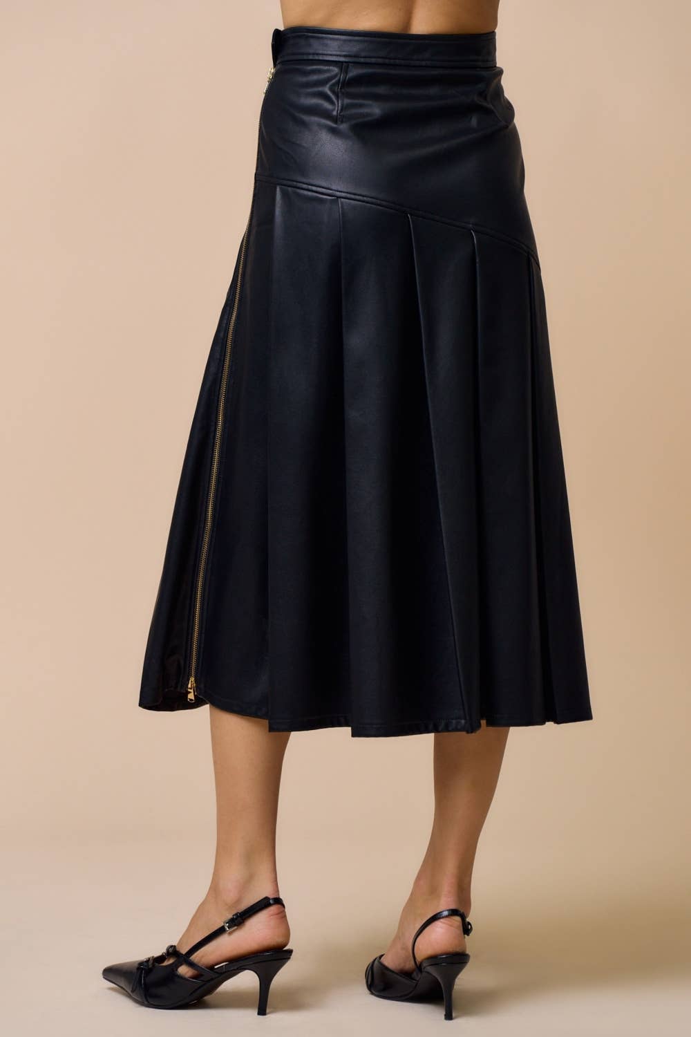 The Heather Vegan Leather Skirt