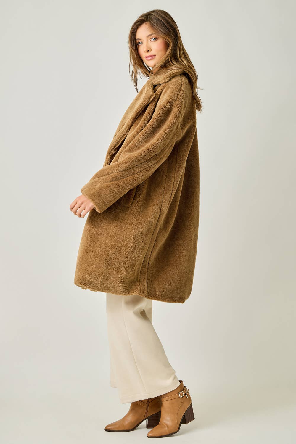 The James Double Breasted Faux Fur Coat