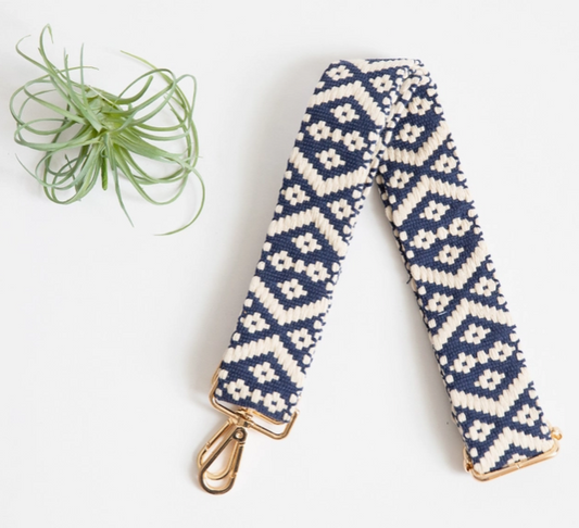 Navy & Cream Geo Print Strap
