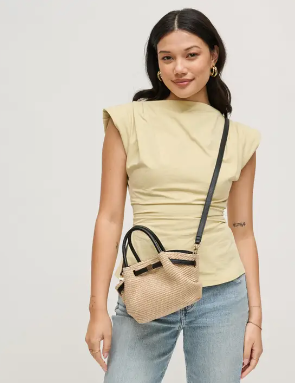 Selena Mini Crossbody: Natural and Chocolate