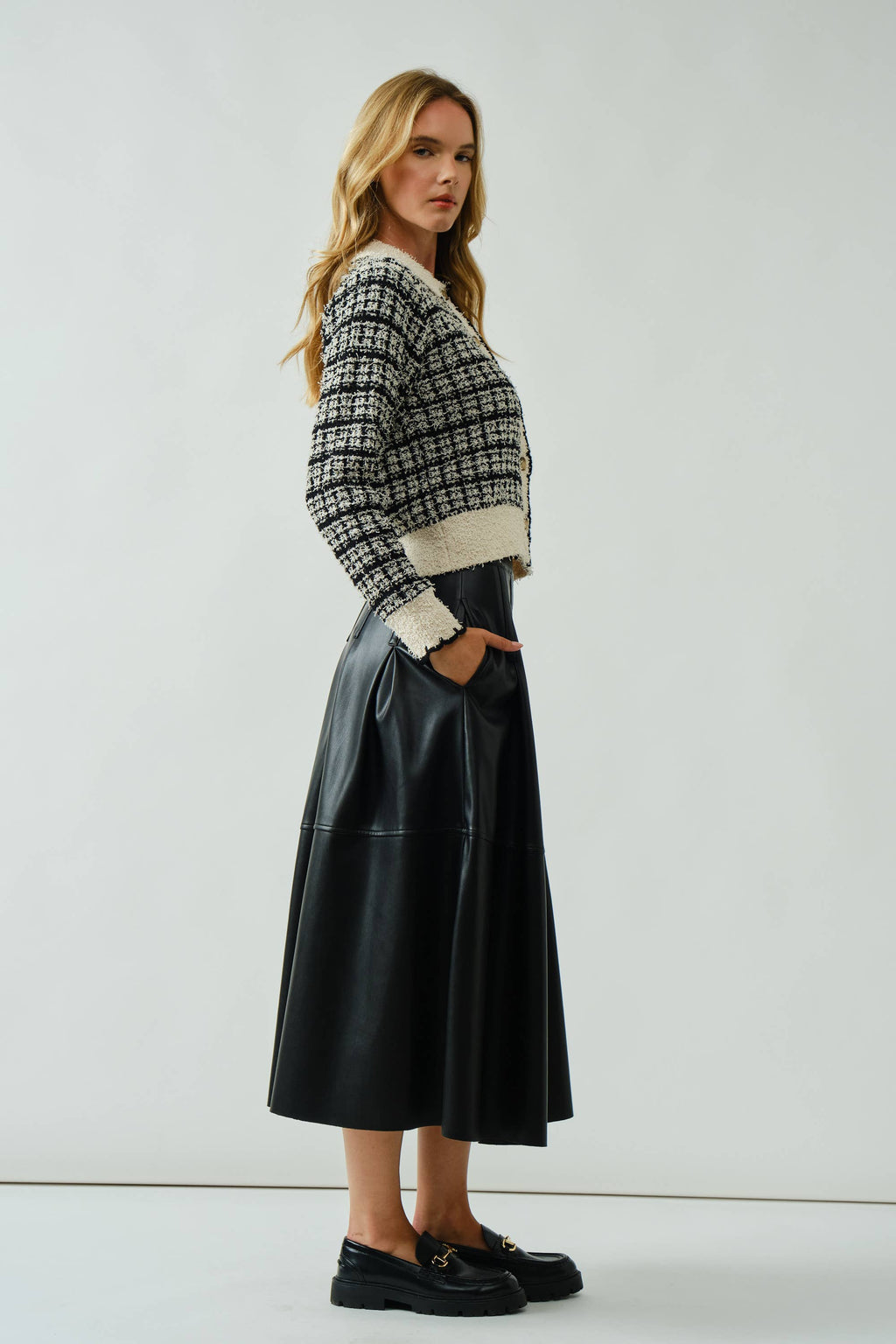 The Anna Vegan Leather Skirt