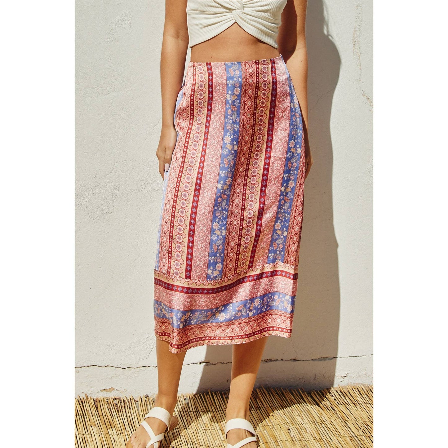 Breathe Deeper A Line Midi Skirt