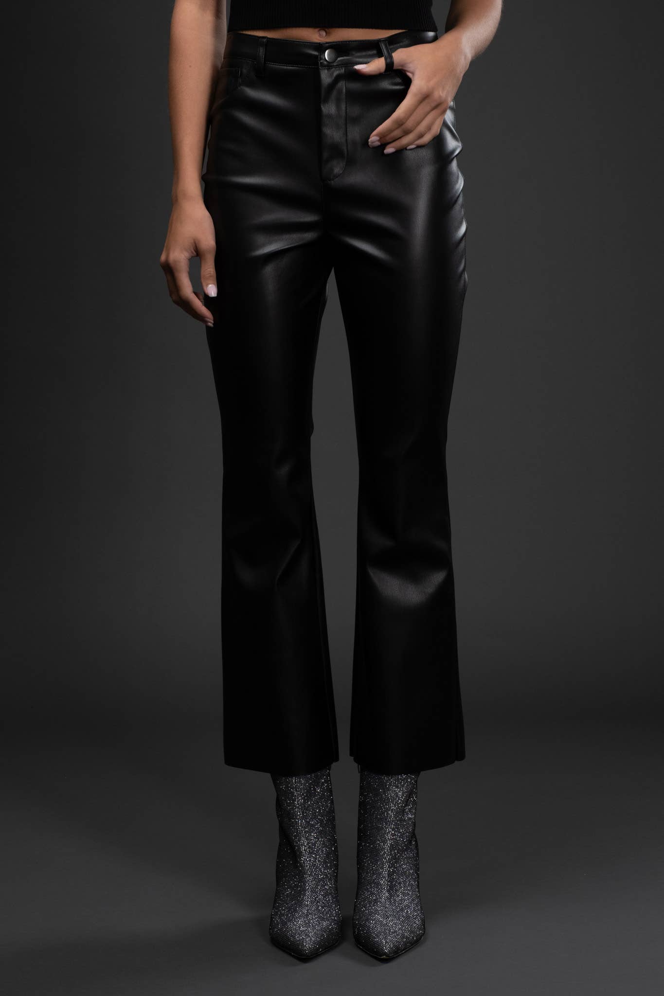 The Beckham High Waisted Faux Leather Pant