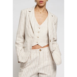 Stripe Linen Blazer