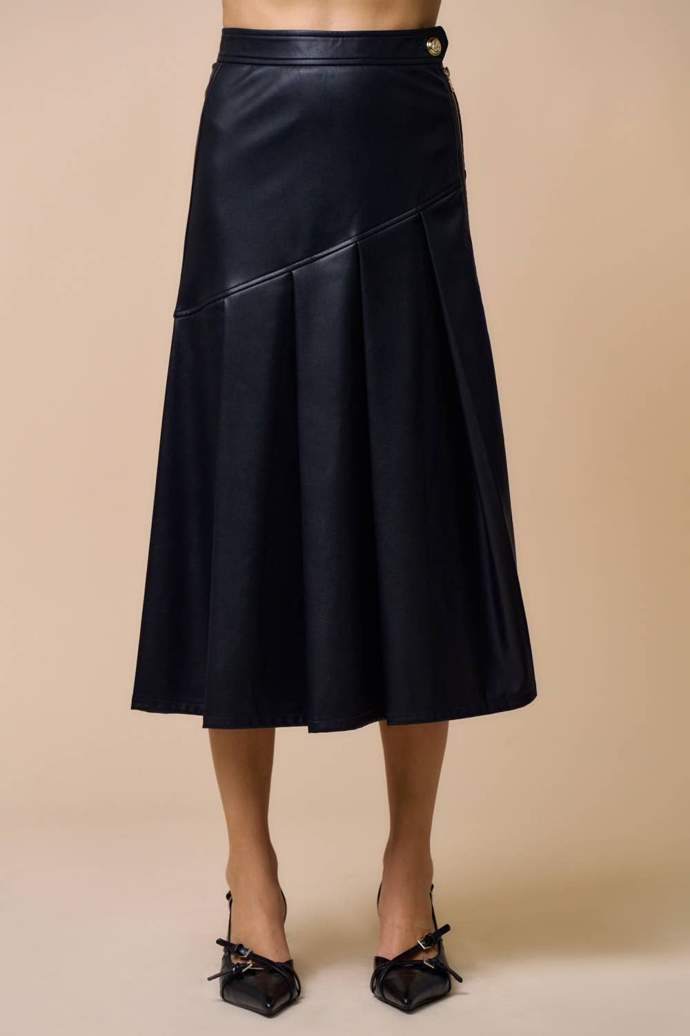 The Heather Vegan Leather Skirt