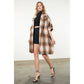 Plaid Drop Shoulder Mid Coat: RUST / XS-S-M-L(1-2-2-1)