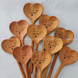 I Love You, Mom - Wooden Heart Spoon - 12"