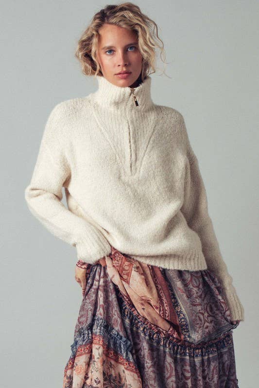 The Lucy Quarter Zip Sweater