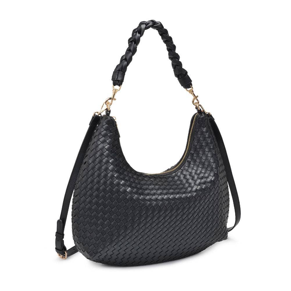 Sabrina Woven Hobo: Black