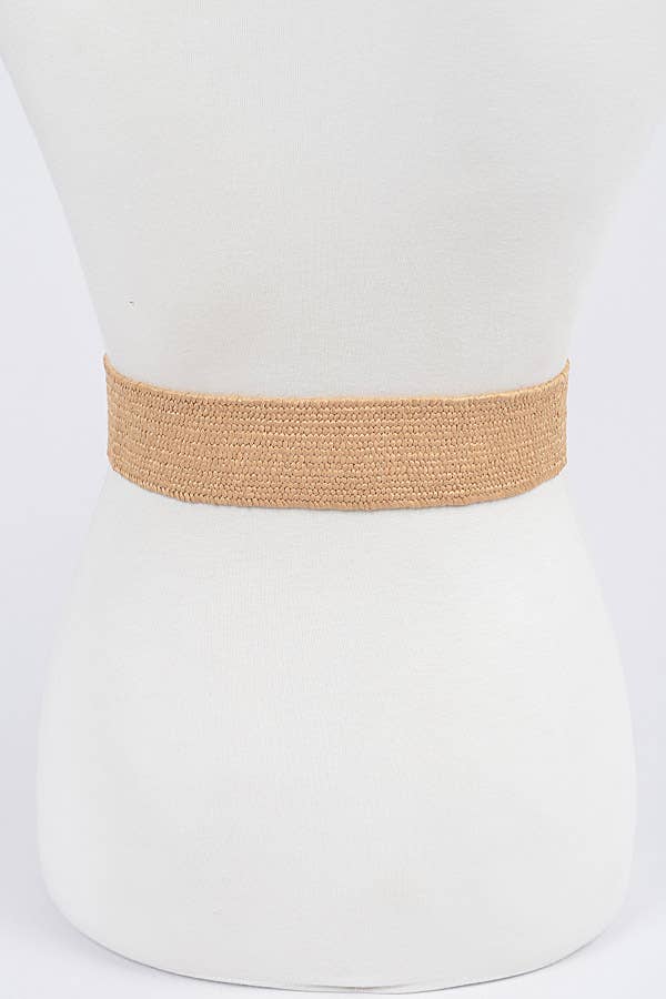 Braided Buckle Belt: Ivory