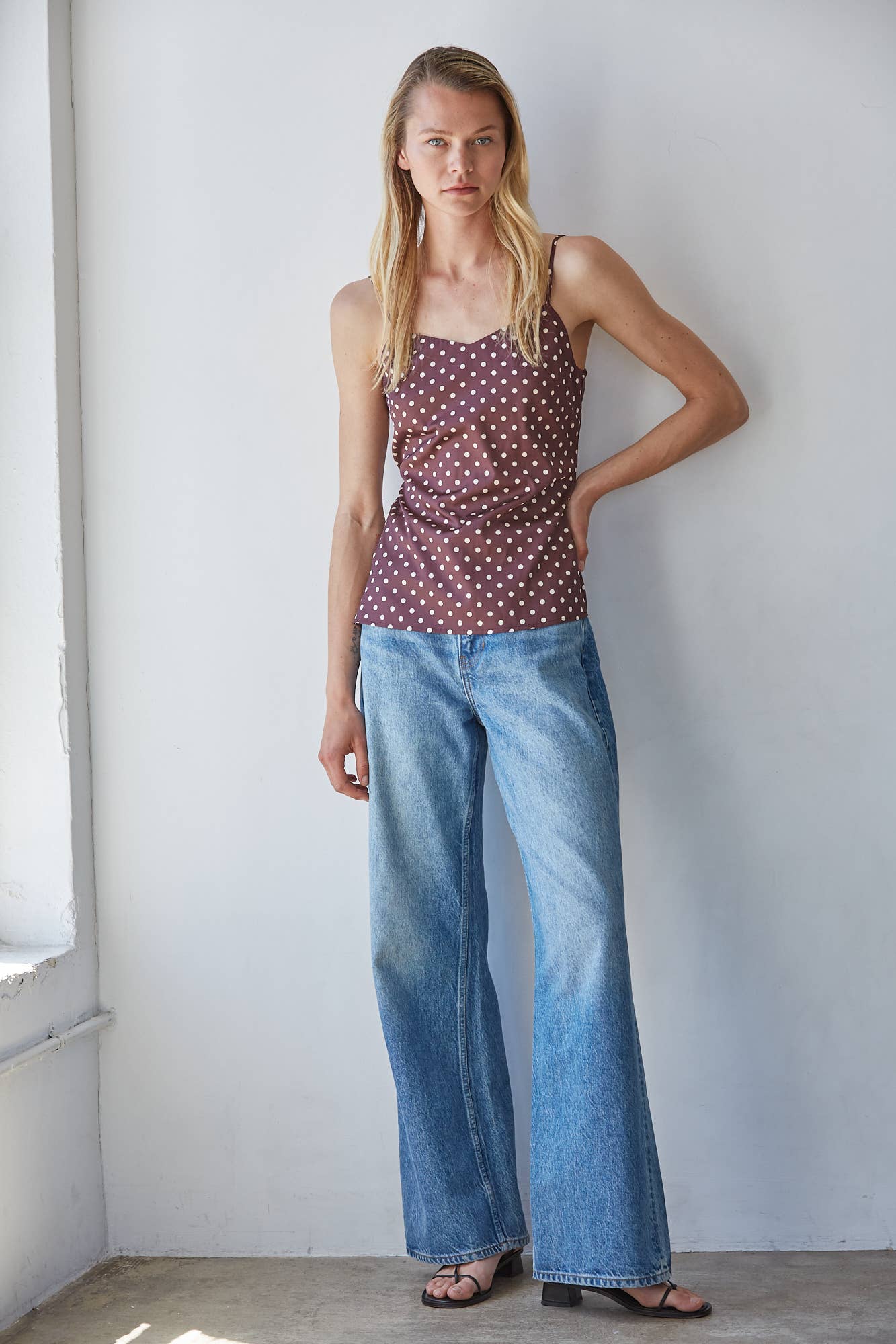 The Vienna Satin Polka Dot Cami