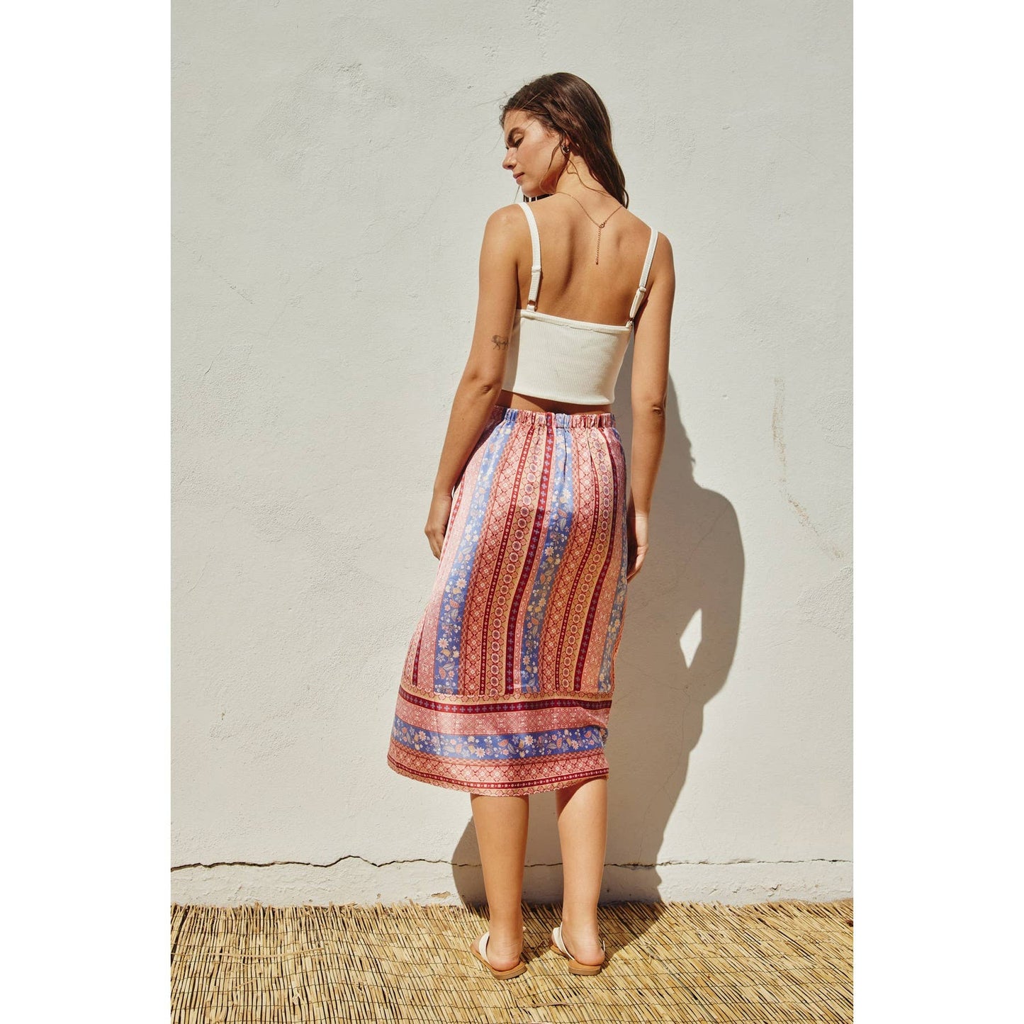 Breathe Deeper A Line Midi Skirt