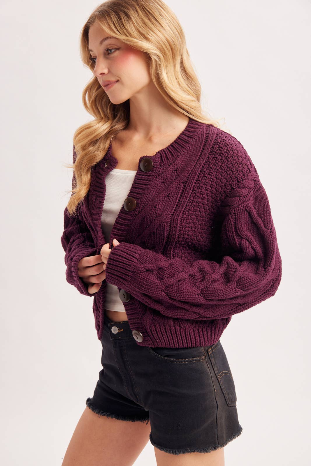 The Dylan Cable Knit Cardigan Sweater