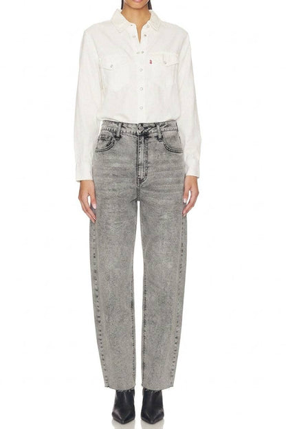 The Crew Gray Barrel Jean