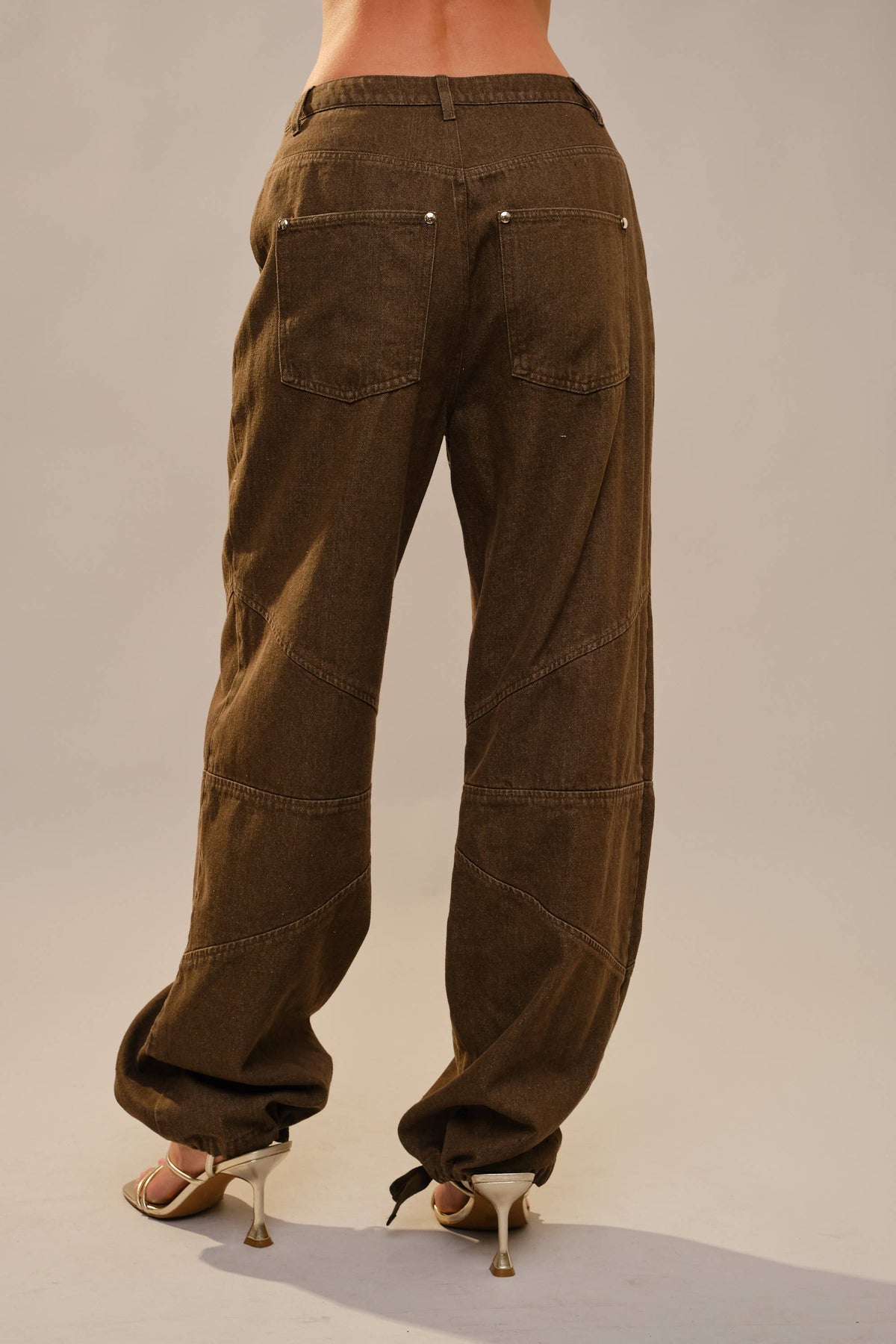 The Jennifer Metal Stud Drawstring Hem Jeans