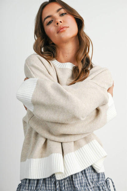The Carter Contrast Trim Sweater
