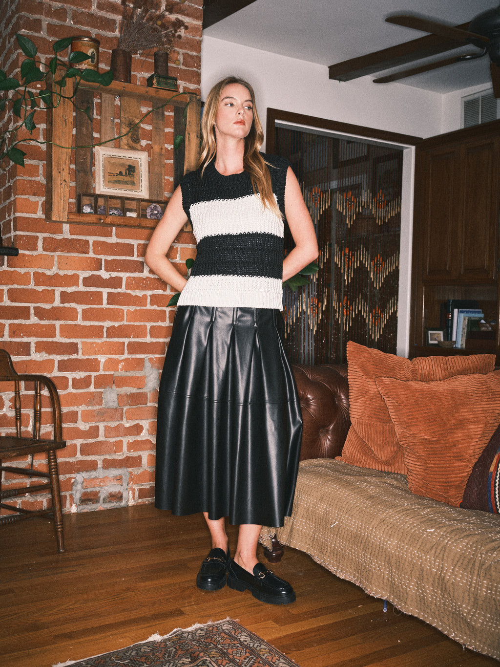 The Anna Vegan Leather Skirt