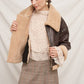 Faux Leather Aviator Jacket
