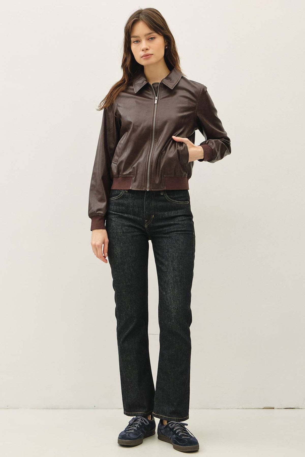 The Jenna Leather Bomber