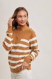 The Somerset Striped Quarter Zip Sweater