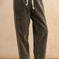 P5602   WASHED EFFECT CORDUROY PANTS: Brown / L