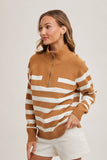 The Somerset Striped Quarter Zip Sweater