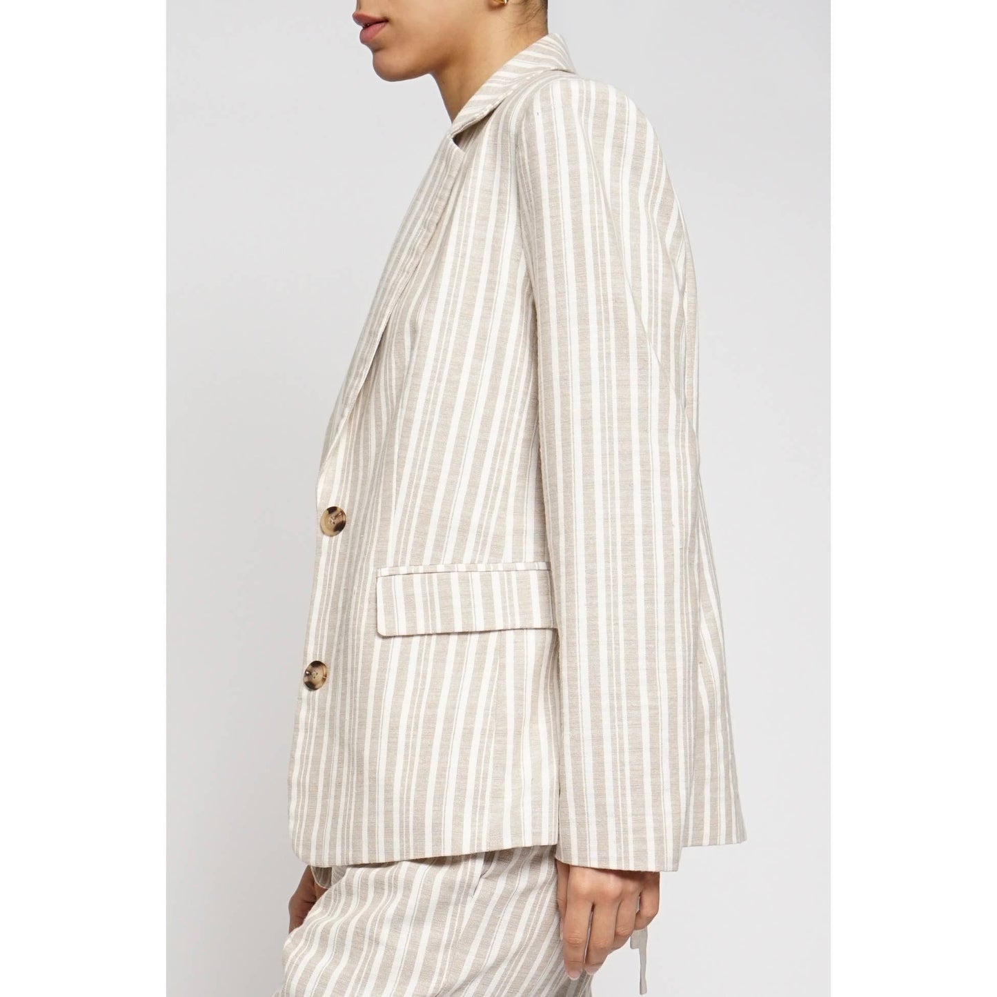 Stripe Linen Blazer