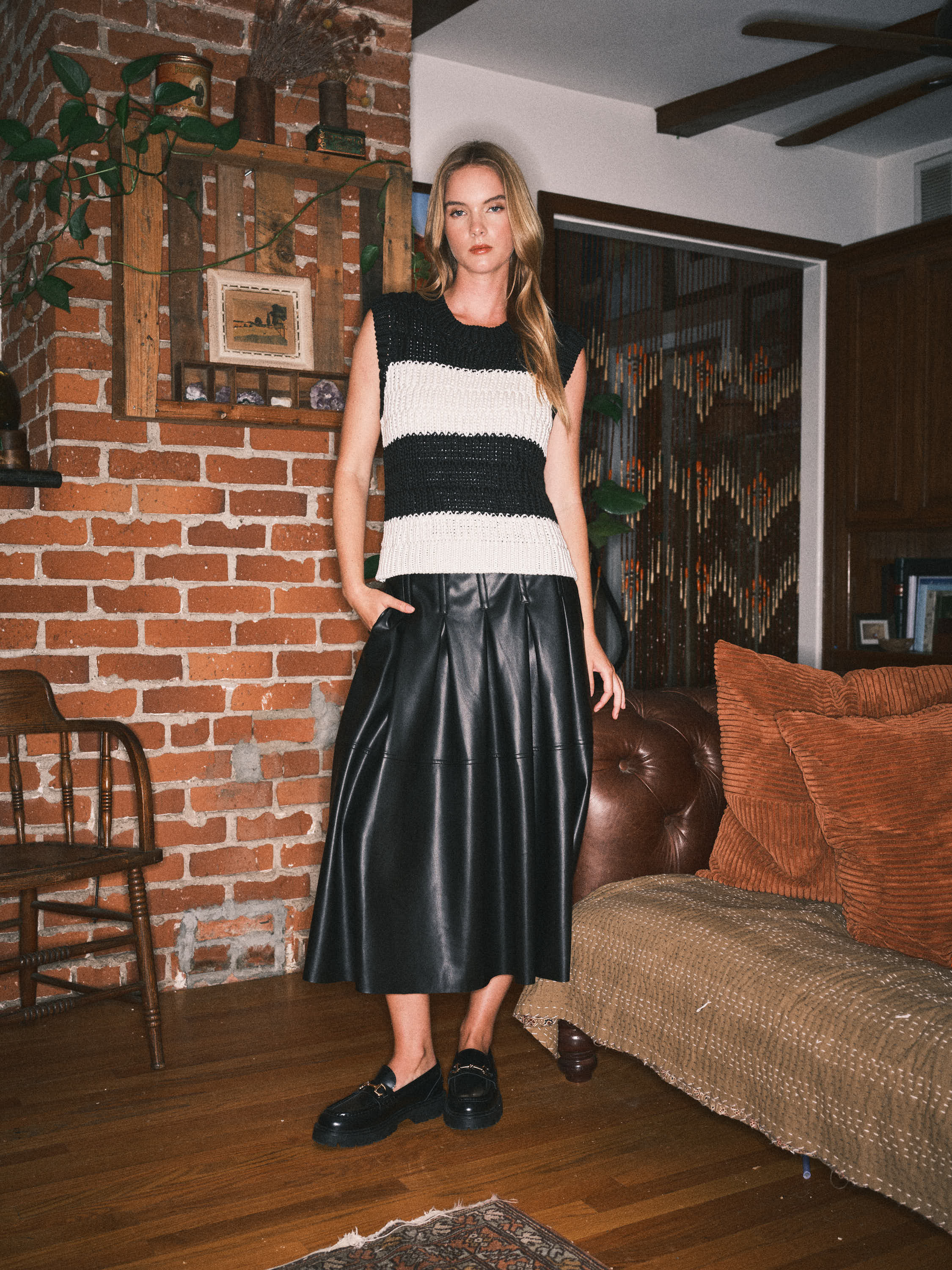The Anna Vegan Leather Skirt